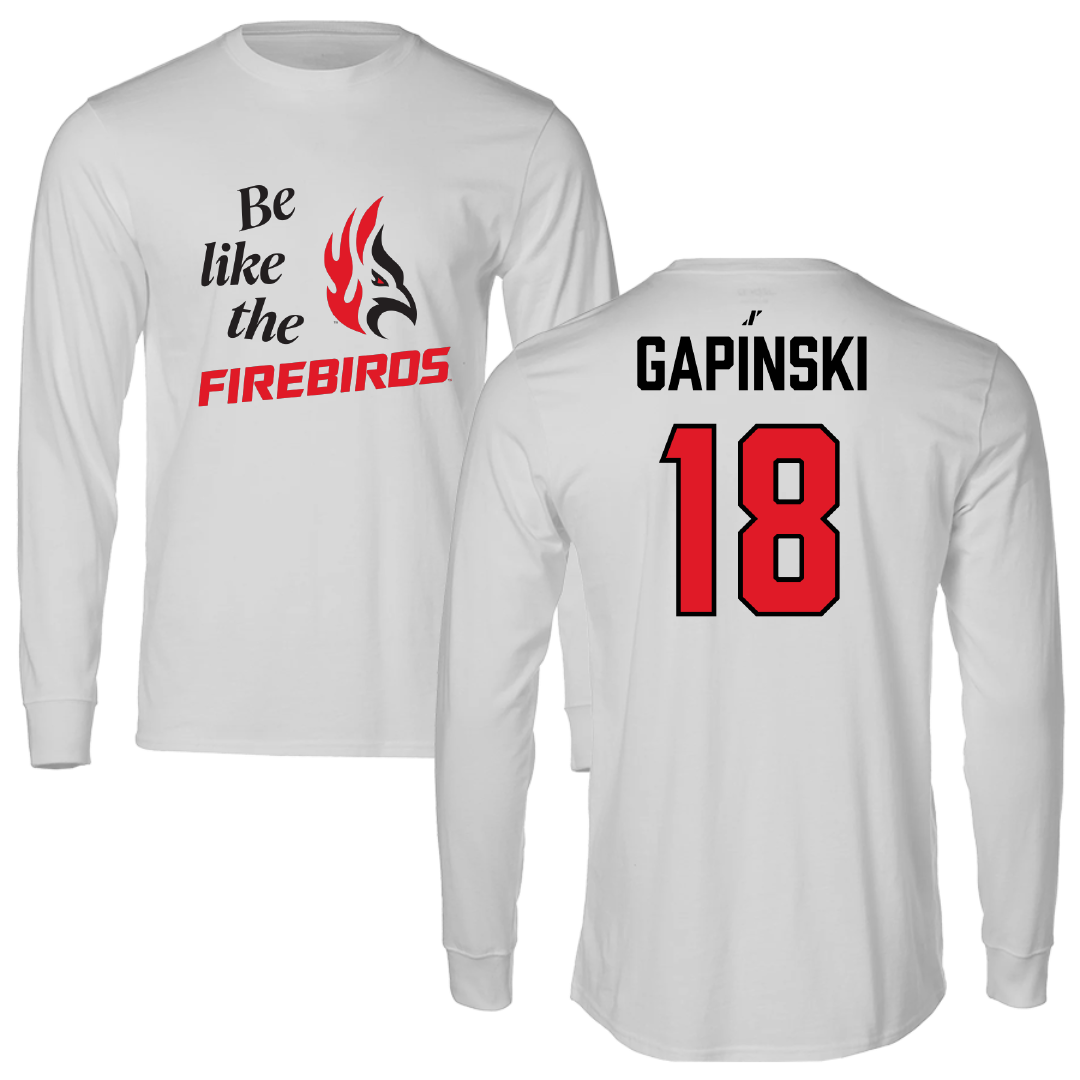Carthage College Baseball Light Gray Be Like Us Performance Long Sleeve - #18 Mateusz Gapinski