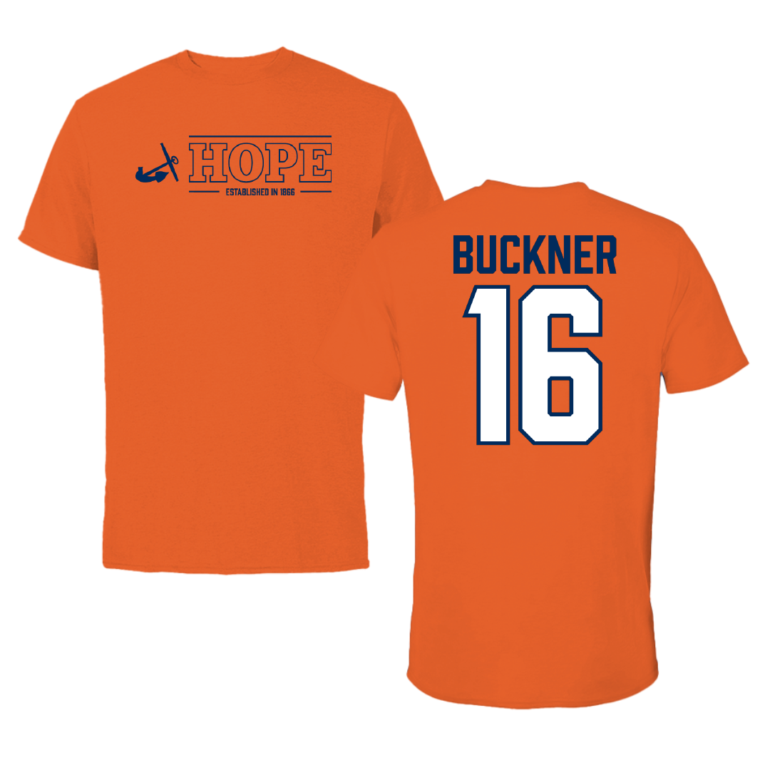 Hope College Football Orange General Performance Tee - #16 Isaiah Buckner