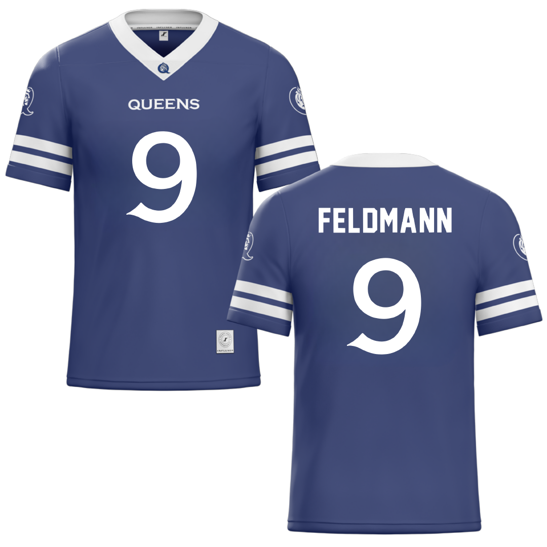 Queens University of Charlotte Blue Lacrosse Jersey - #9 Gianna Feldmann