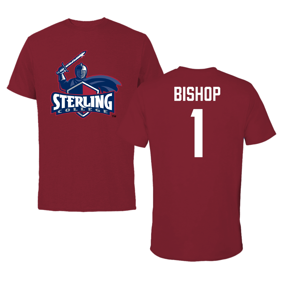 Sterling College Basketball (M) Cardinal Tee - #1 Cameron Bishop