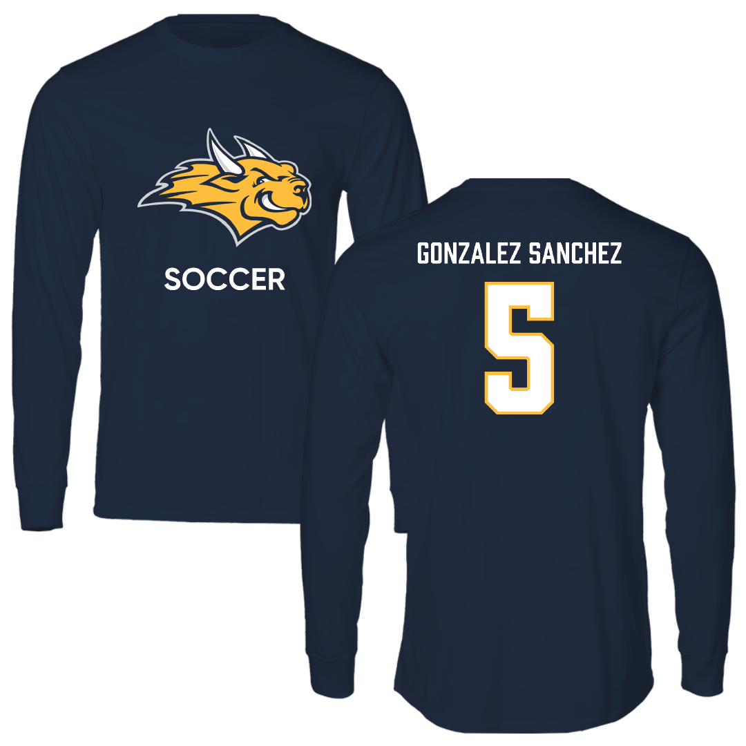 Webster University Soccer Navy Mascot Long Sleeve - #5 Bosco Gonzalez Sanchez
