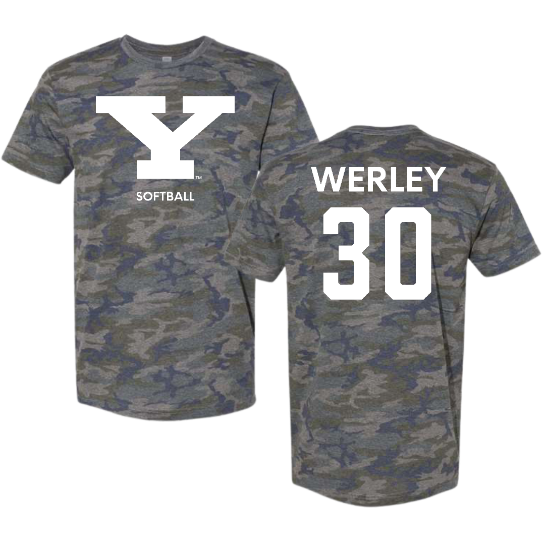 Youngstown State University Softball Vintage Camo Tee - #30 Tatum Werley