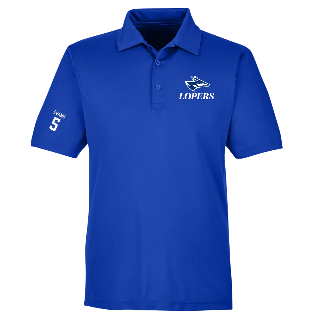 University of Nebraska at Kearney Basketball (M) Blue Polo - #5 Sean Evans