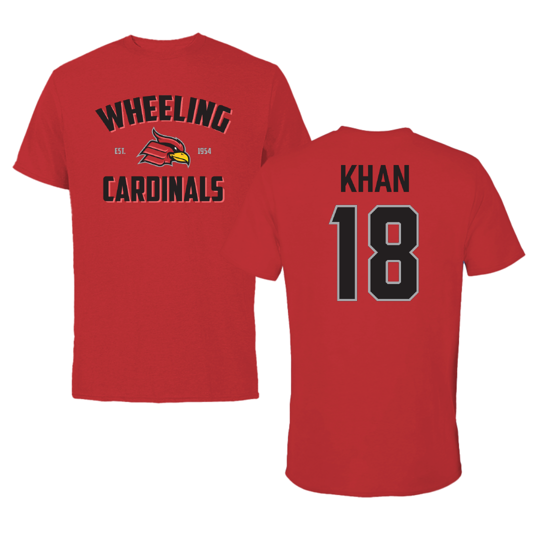 Wheeling University Baseball Red General Performance Tee - #18 Sebastian Khan