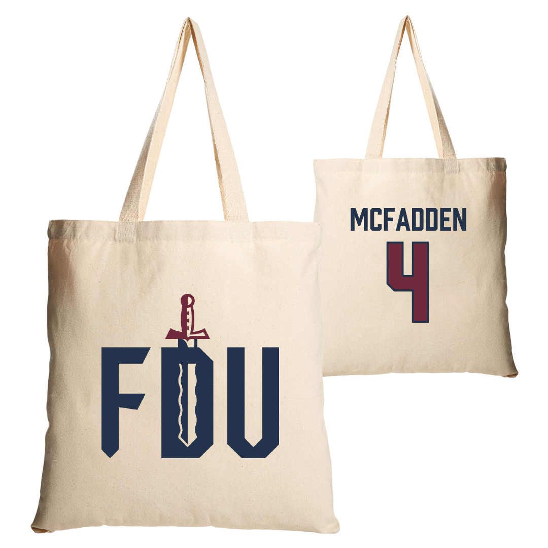 Fairleigh Dickinson University-Metropolitan Campus Volleyball Tan Canvas Tote Bag - #4 Dylan McFadden