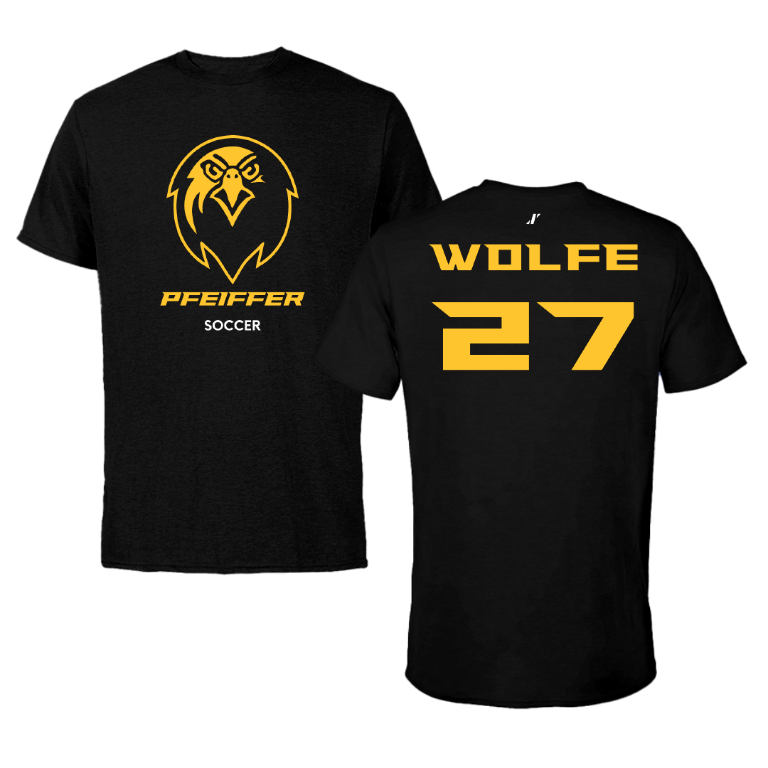Pfeiffer University Soccer (W) Black Performance Tee - #27 Austyn Wolfe