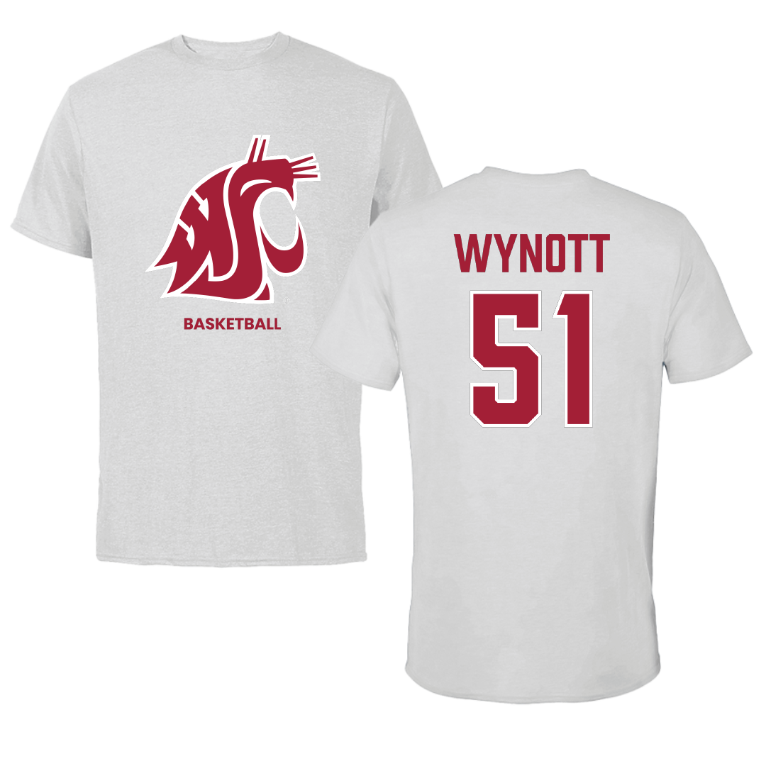 Washington State University Basketball (M) Light Gray Performance Tee - #51 Kase Wynott