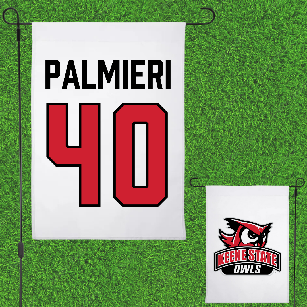 Keene State College Lacrosse (M) White Garden Flag - #40 Jackson Palmieri