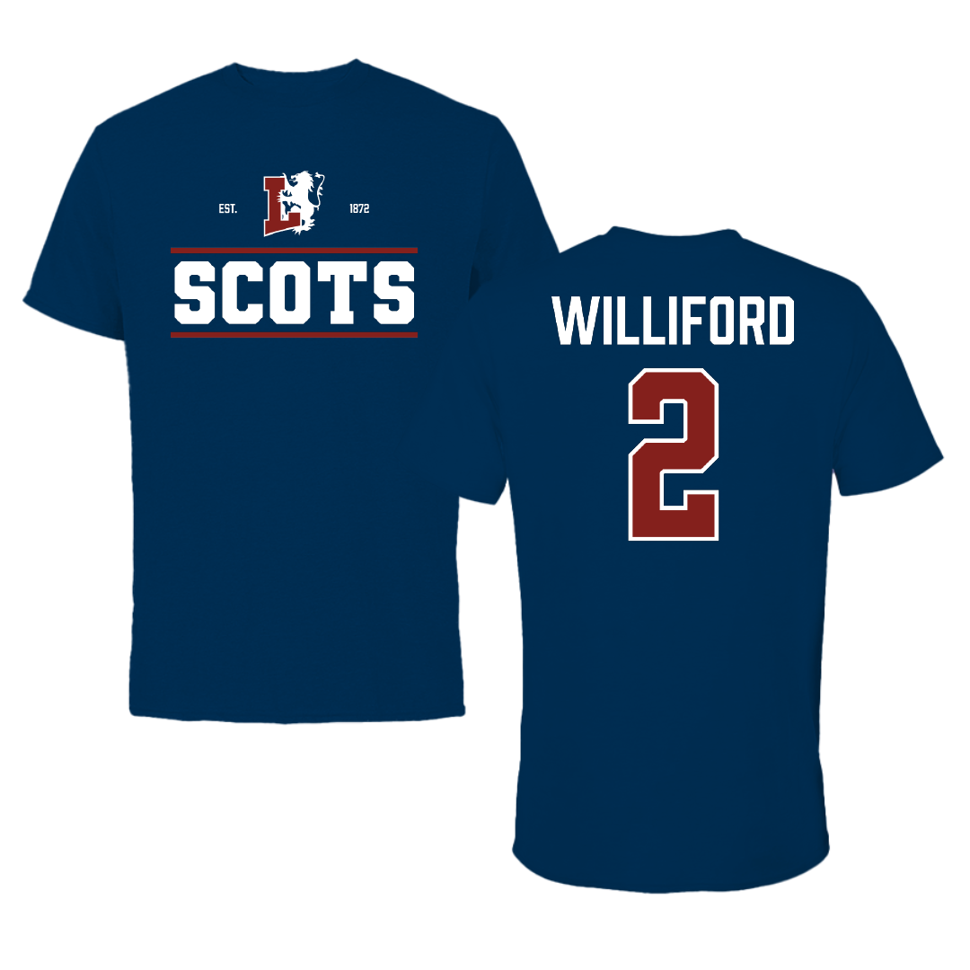 Lyon College Basketball (M) Navy General Tee - #2 Cam Williford
