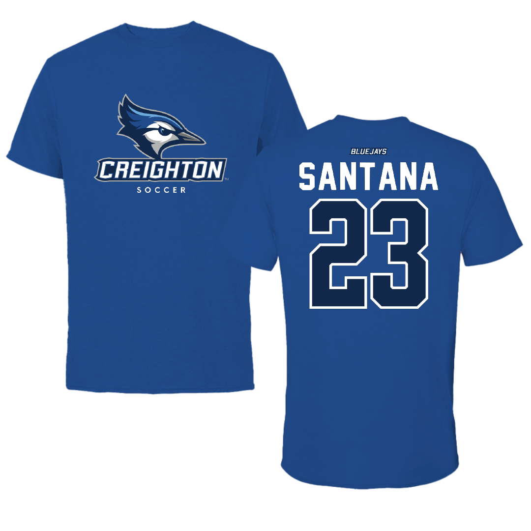 Creighton University Soccer Blue Performance Tee - #23 Marco Santana