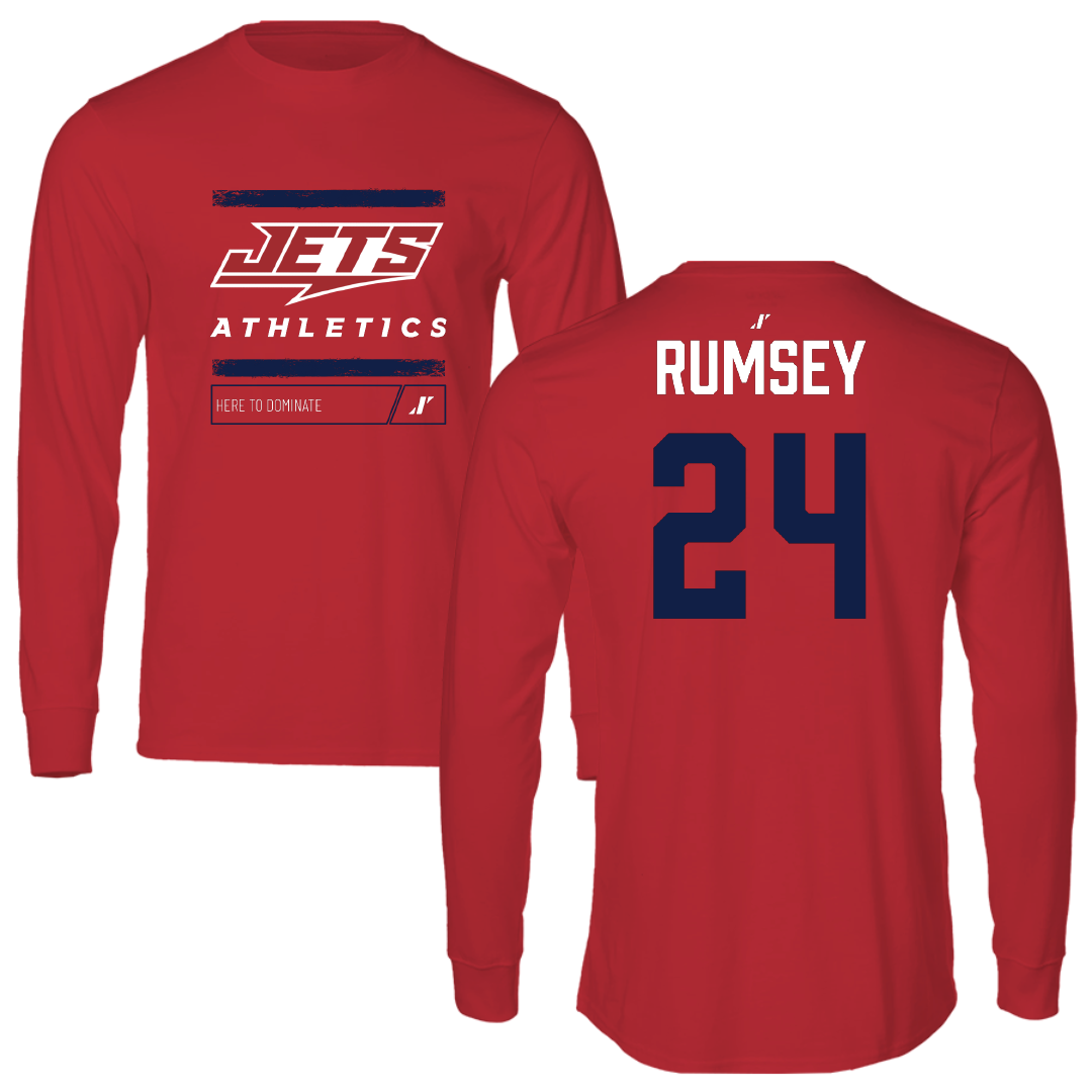 Newman University Softball Red Dominate Performance Long Sleeve - #24 Audry Rumsey
