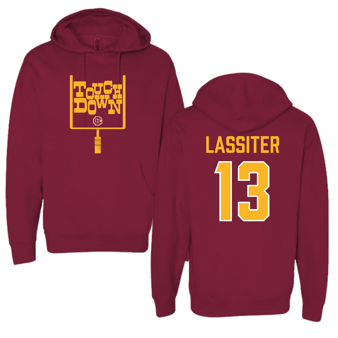 Bethune-Cookman University Football Maroon Touchdown Hoodie - #13 Naim Lassiter