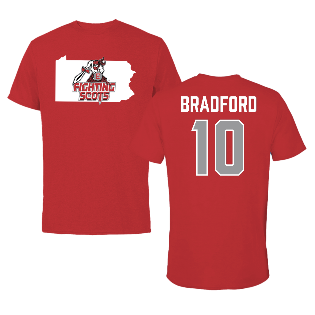 PennWest Edinboro Basketball (M) Red State Performance Tee - #10 Dakari Bradford
