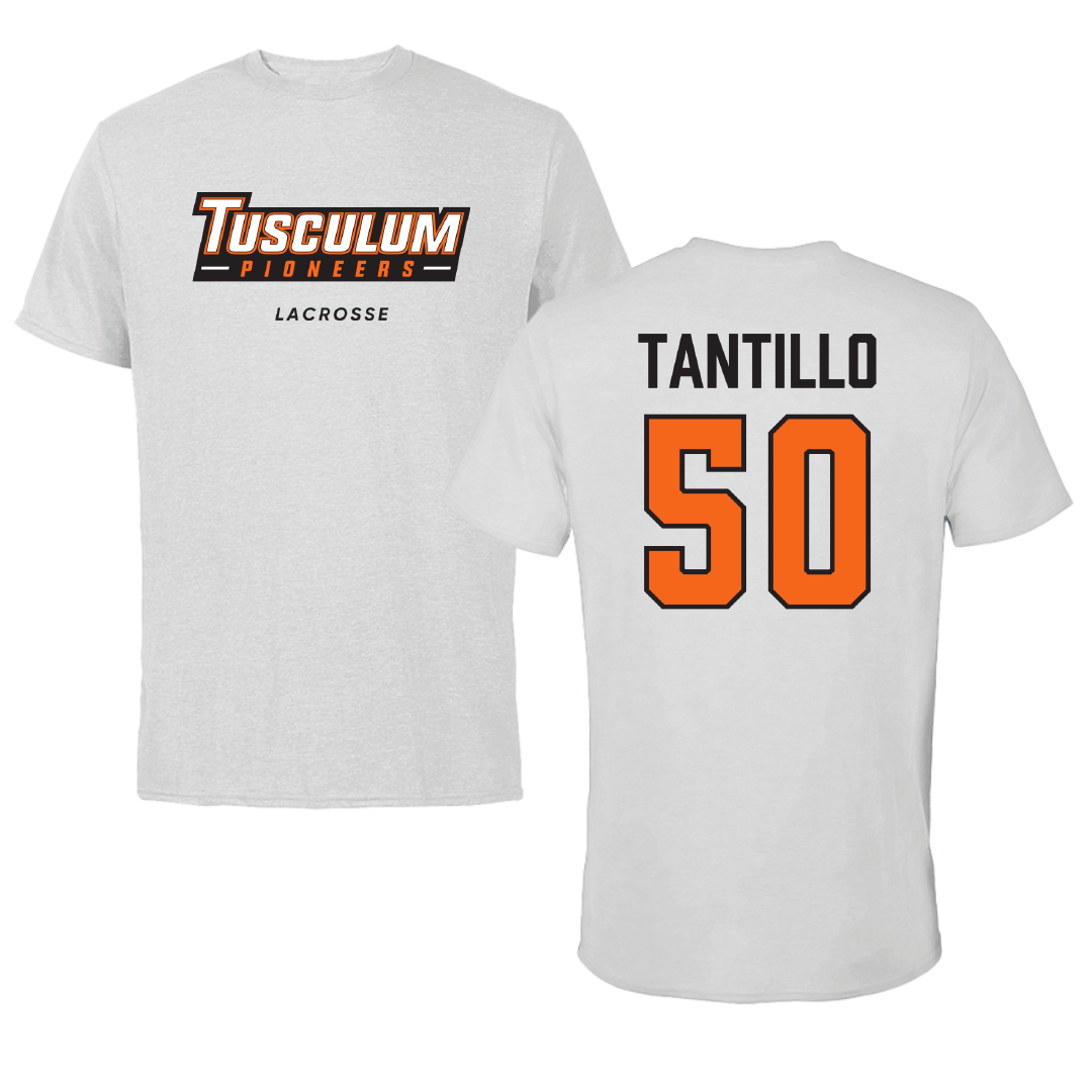 Tusculum University Lacrosse Light Gray Tee - #50 Nina Tantillo