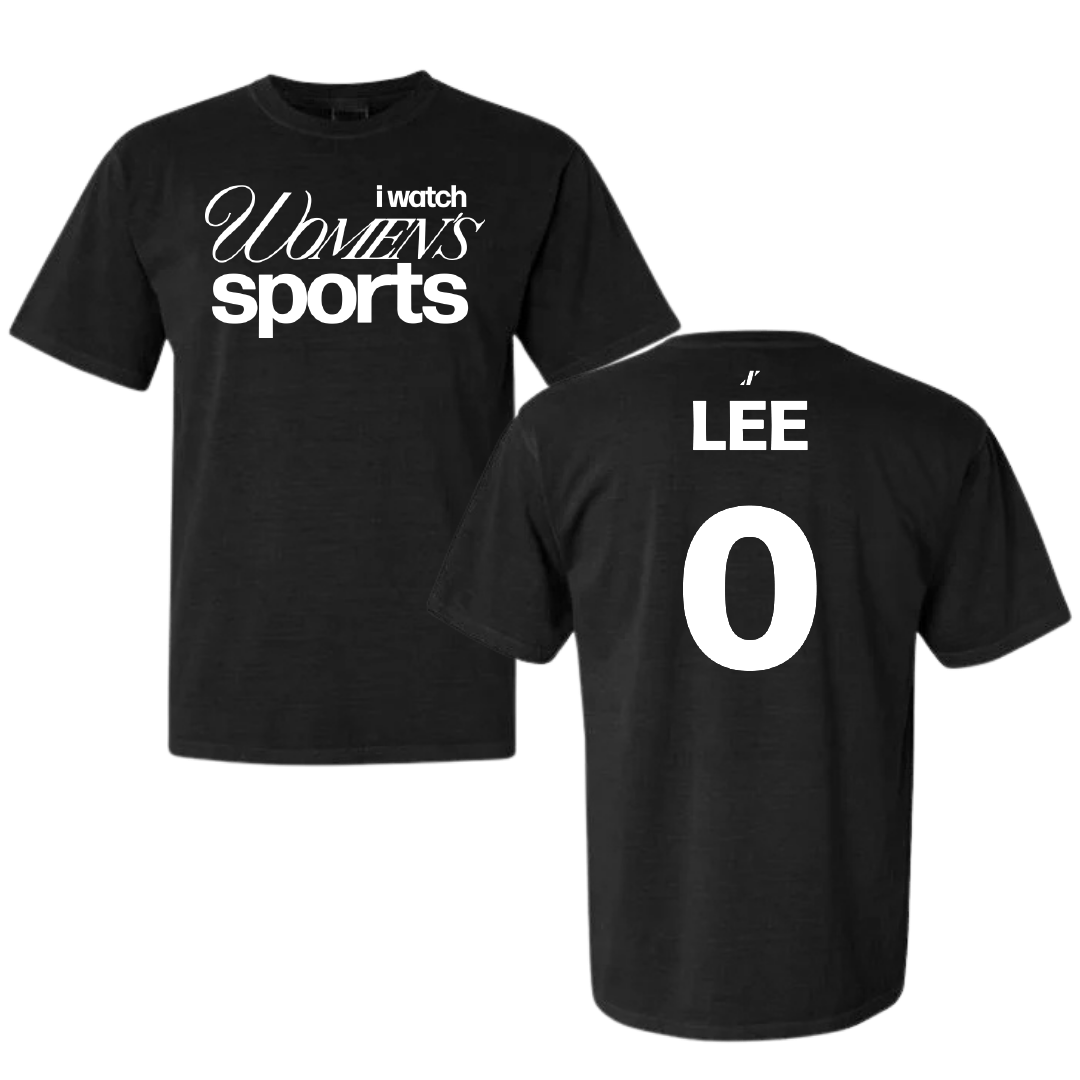 University of Illinois Soccer Black WHM Comfort Colors Tee - #0 Izzy Lee