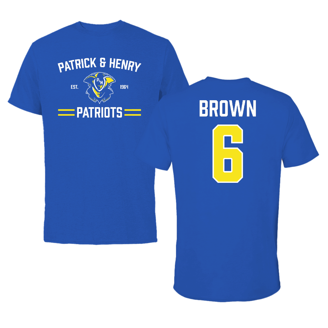 Patrick & Henry Community College Softball Blue General Performance Tee - #6 Laura Brown