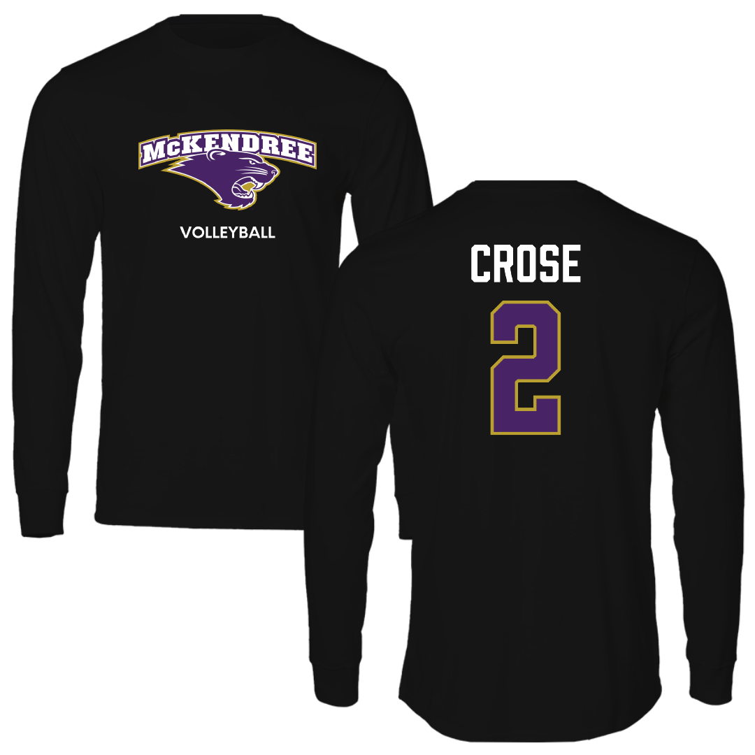 McKendree University Volleyball (W) Black Performance Long Sleeve - #2 Brielle Crose