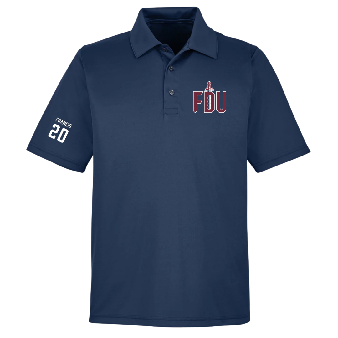 Fairleigh Dickinson University-Metropolitan Campus Basketball (M) Navy Polo - #20 Davin Francis