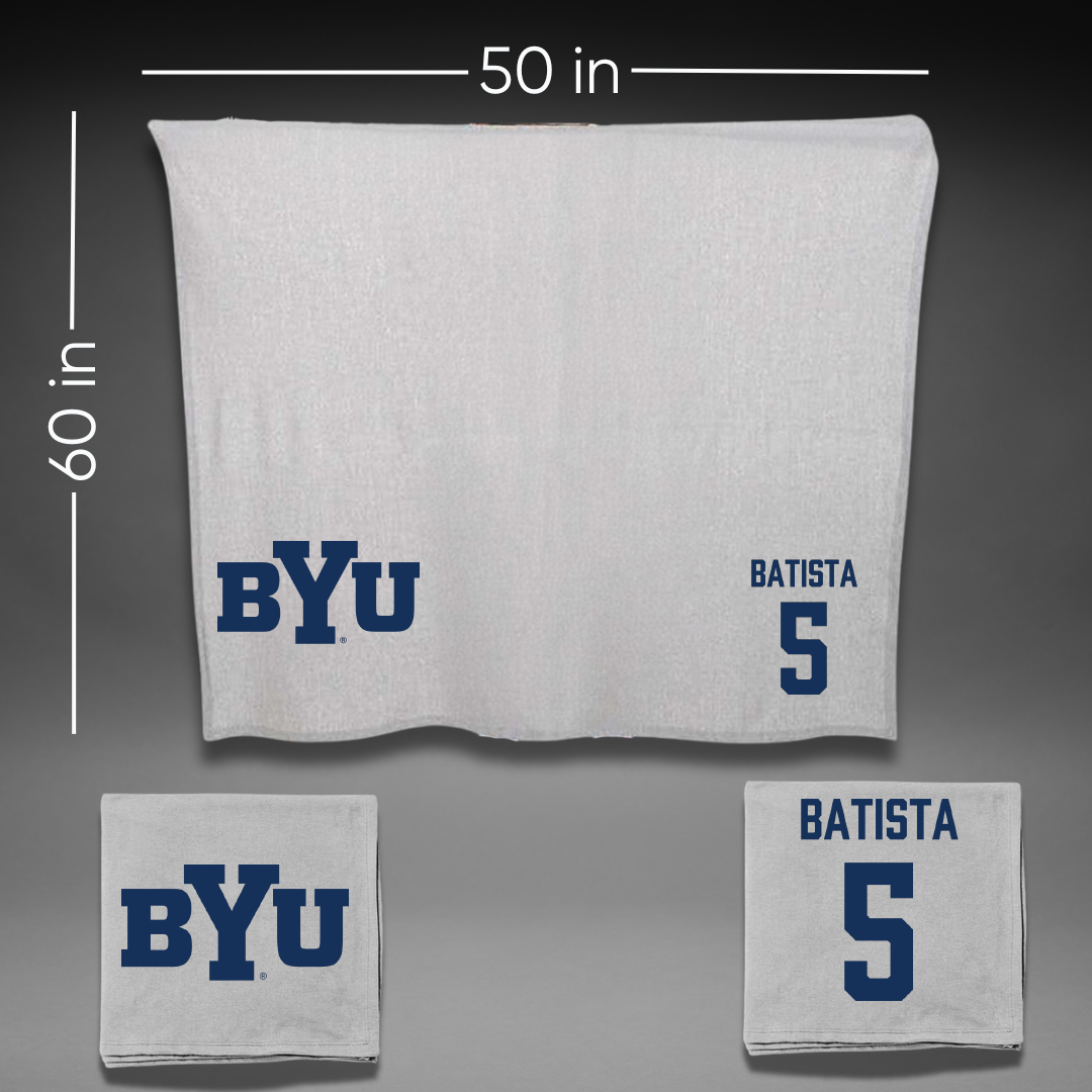 Brigham Young University Volleyball (M) Gray Blanket - #5 Corbin Batista