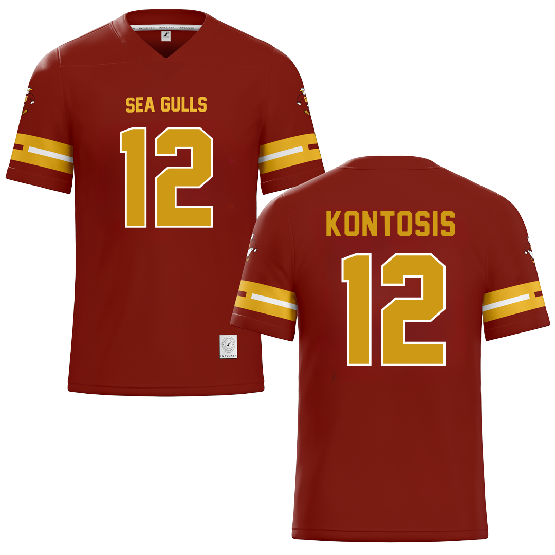 Salisbury University Red Football Jersey - #12 Taj Kontosis