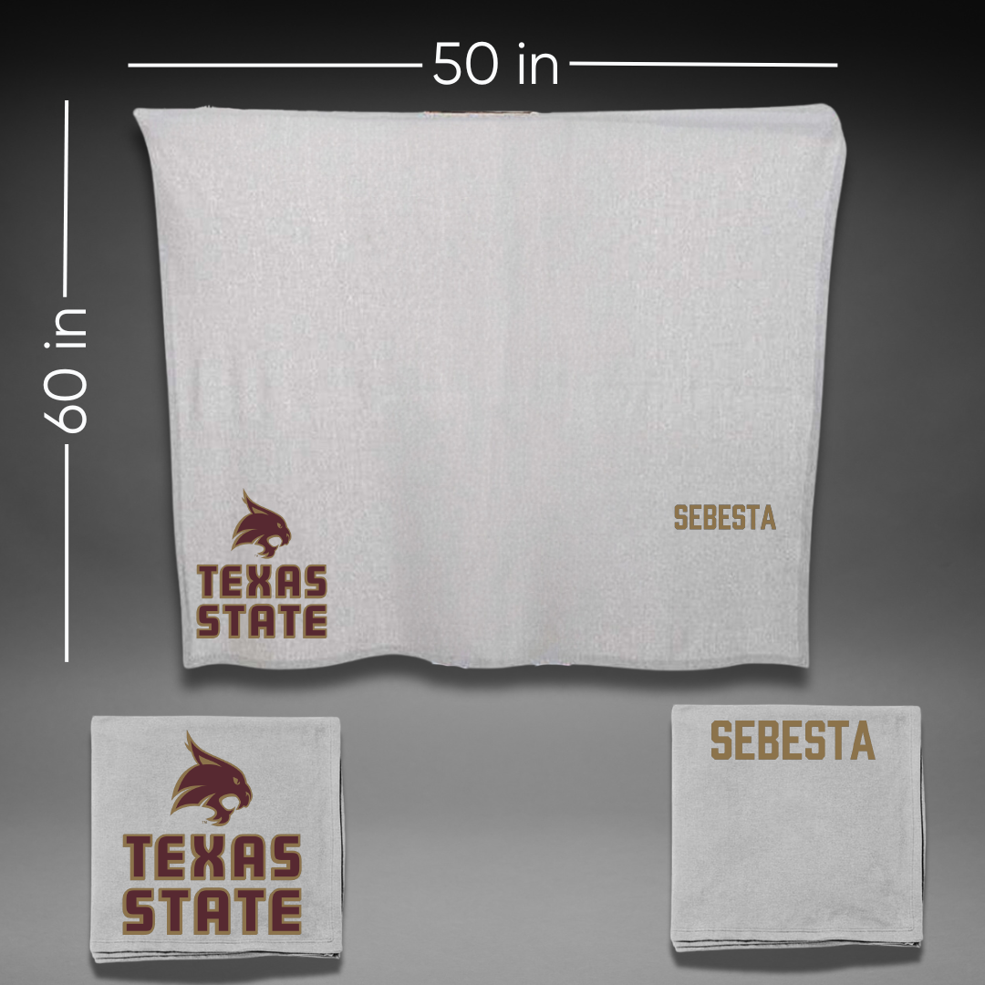 Texas State University Cheer Gray Blanket - Caylie Sebesta