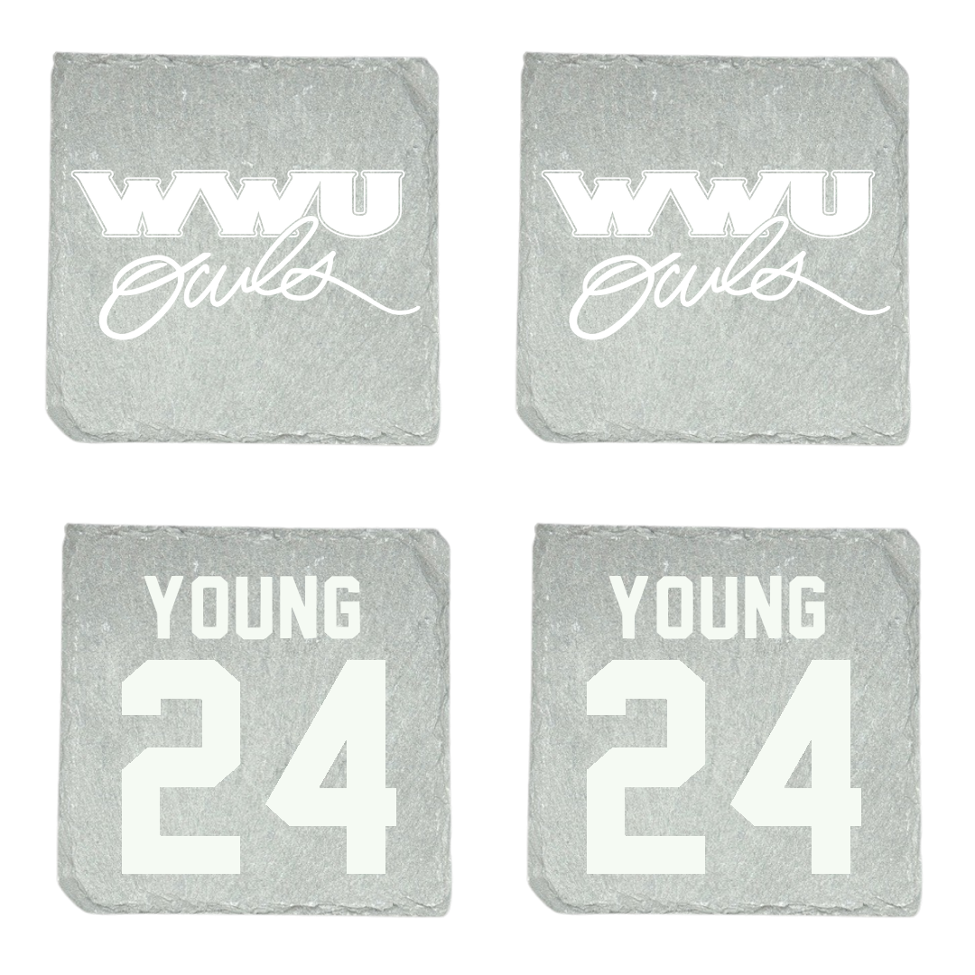 William Woods University Basketball (W) Stone Coaster (4 Pack)  - #24 Layla Young