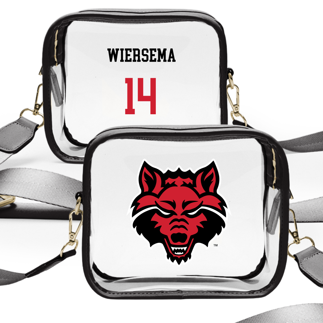 Arkansas State University Volleyball (W) Black Clear Stadium Bag - #14 Kyla Wiersema