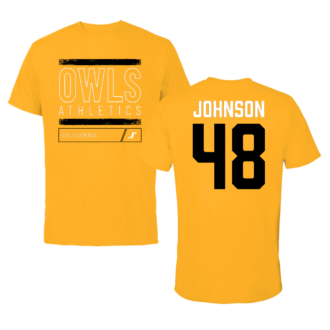 Kennesaw State University Football Gold Dominate Tee - #48 Donelius Johnson