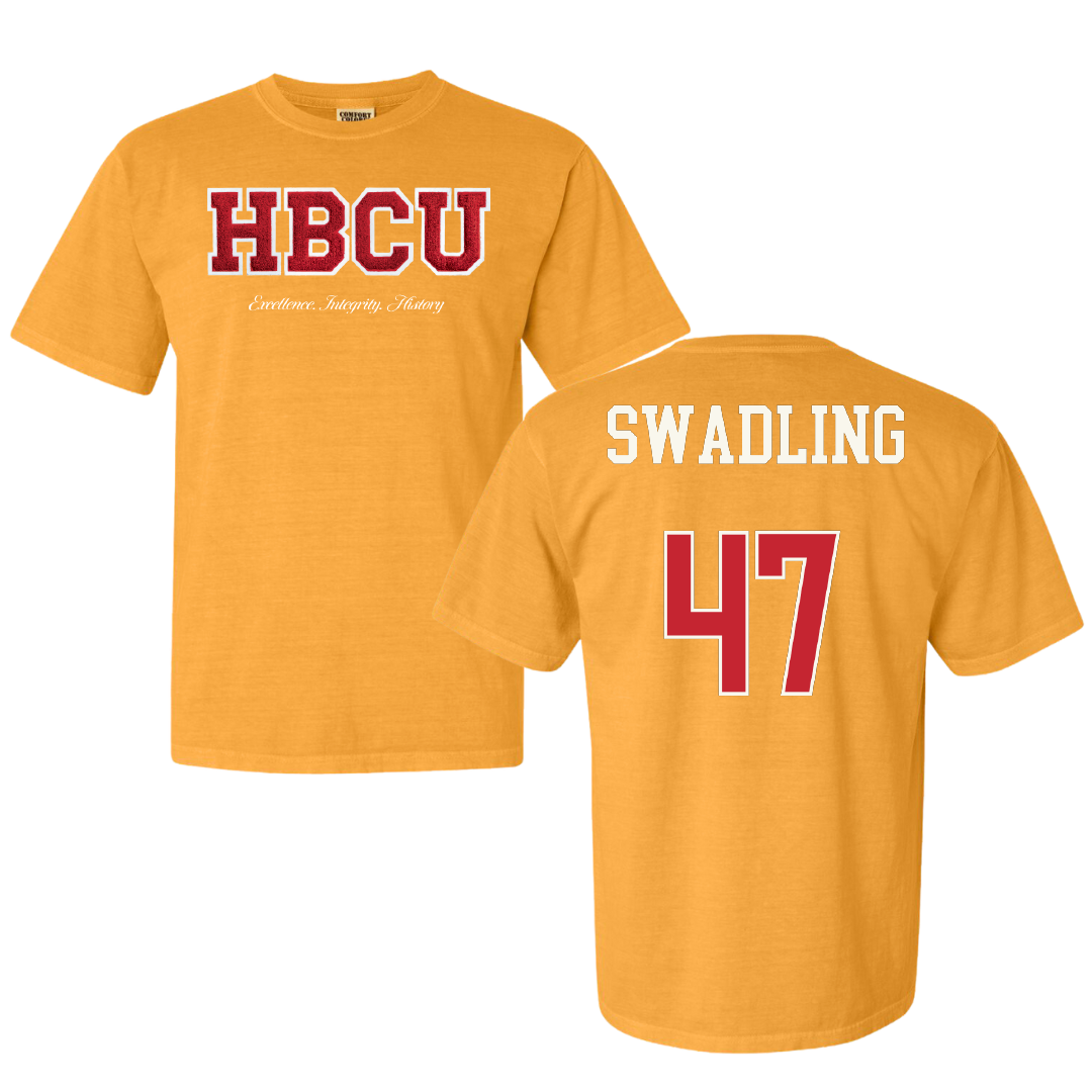 University of Arkansas-Pine Bluff Football Gold HBCU Varsity Comfort Colors Tee - #47 Andrew Swadling