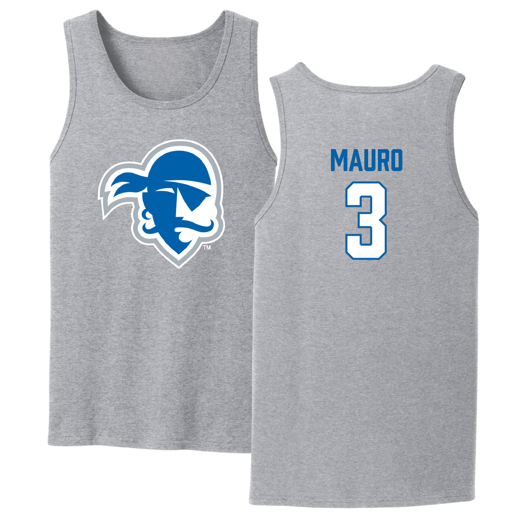 Seton Hall University Rugby Sport Gray Tank Top - #3 Daniel Mauro