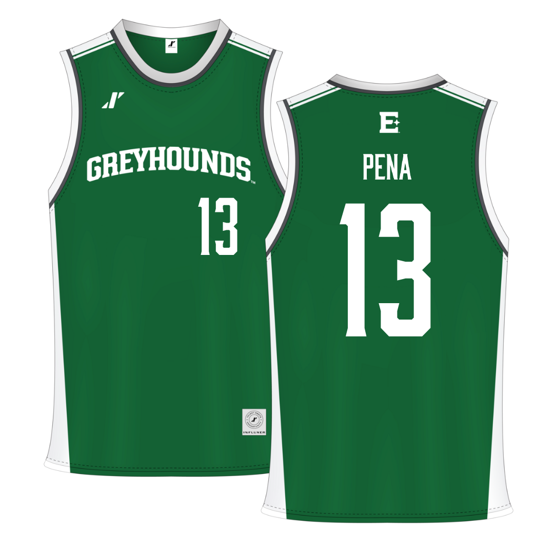 Eastern New Mexico University Green Basketball Jersey - #13 Abraham Pena