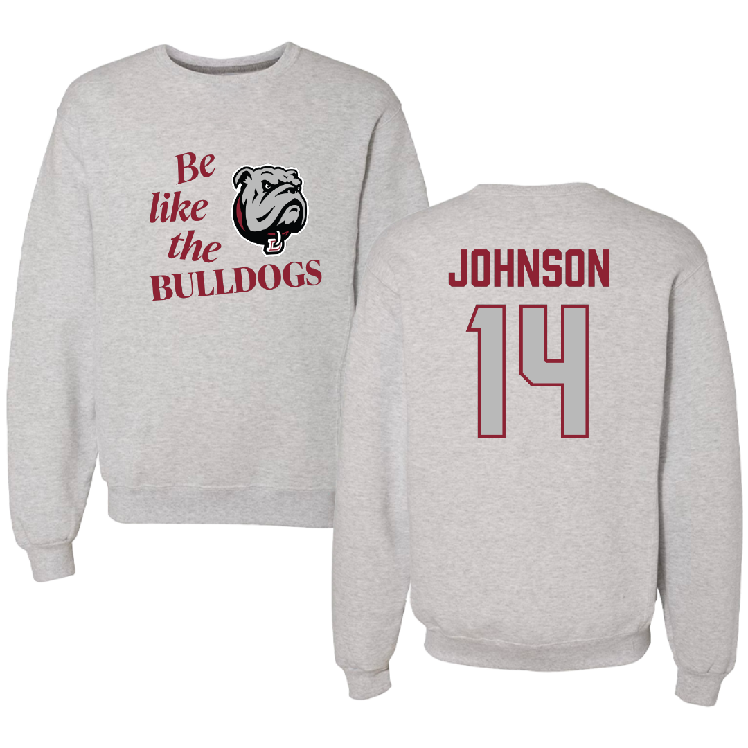 Dean College Volleyball (M) Light Gray Be Like Us Crewneck - #14 Travis Johnson