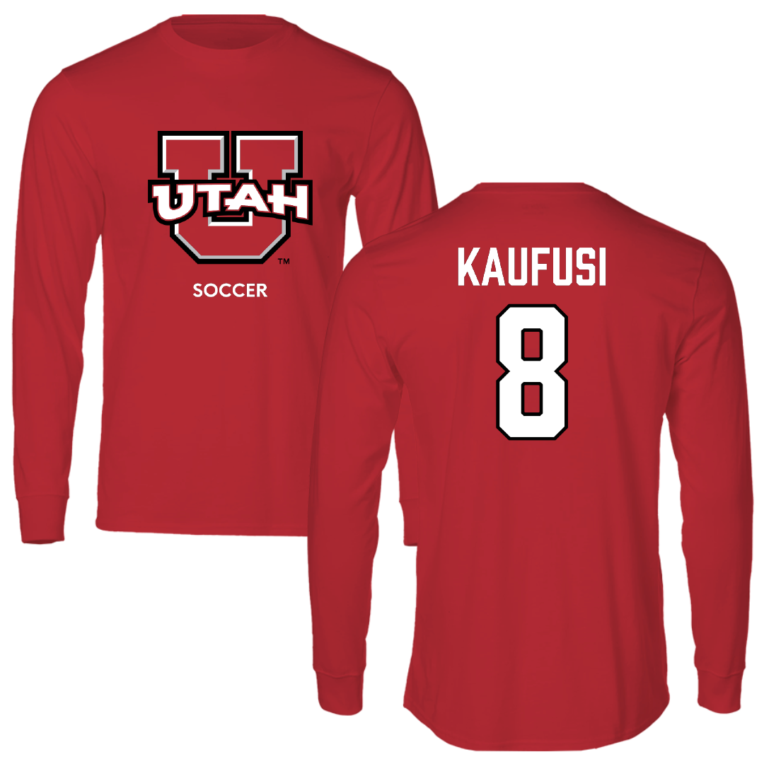 University of Utah Soccer (W) Red Utes Performance Long Sleeve - #8 Taliana Kaufusi