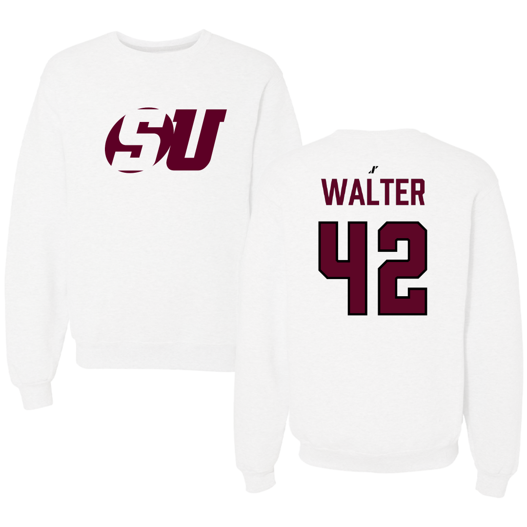 Schreiner University Baseball White Crewneck - #42 Hunter Walter