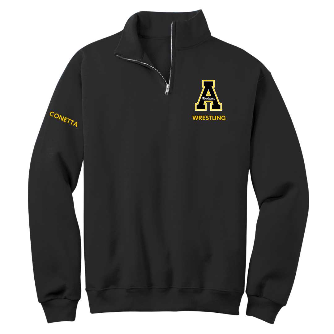 Appalachian State University Wrestling (M) Black Quarter-Zip - Anthony Conetta