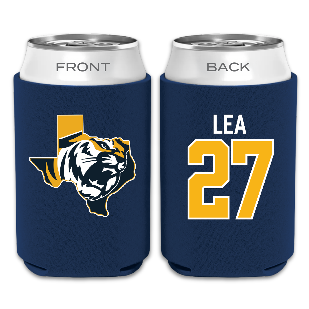 East Texas Baptist University Baseball Navy Can Cooler - #27 Ben Lea
