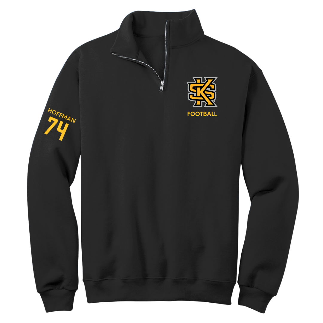 Kennesaw State University Football Black Quarter-Zip - #74 Tyler Hoffman