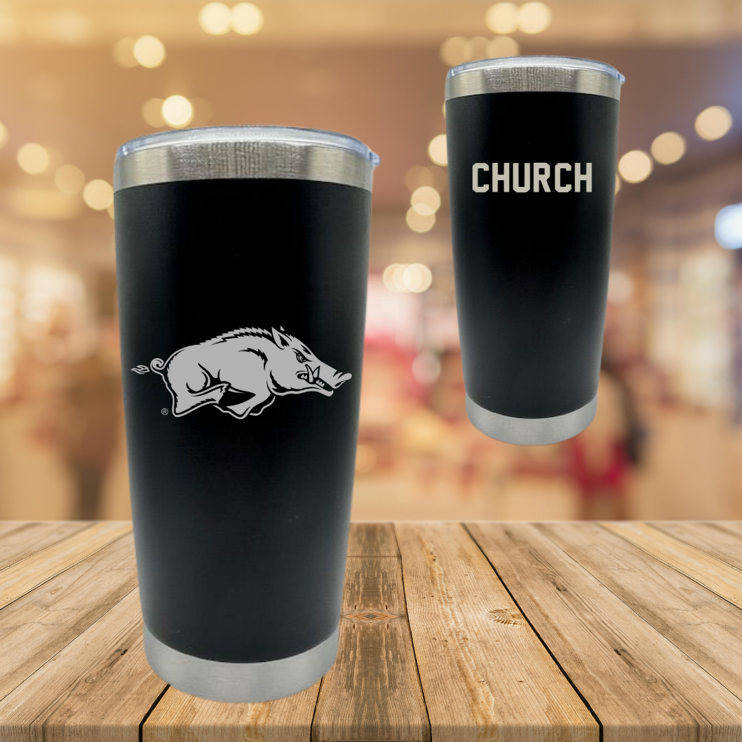 University of Arkansas Cheer Black Stainless Steel Tumbler - Cooper Church