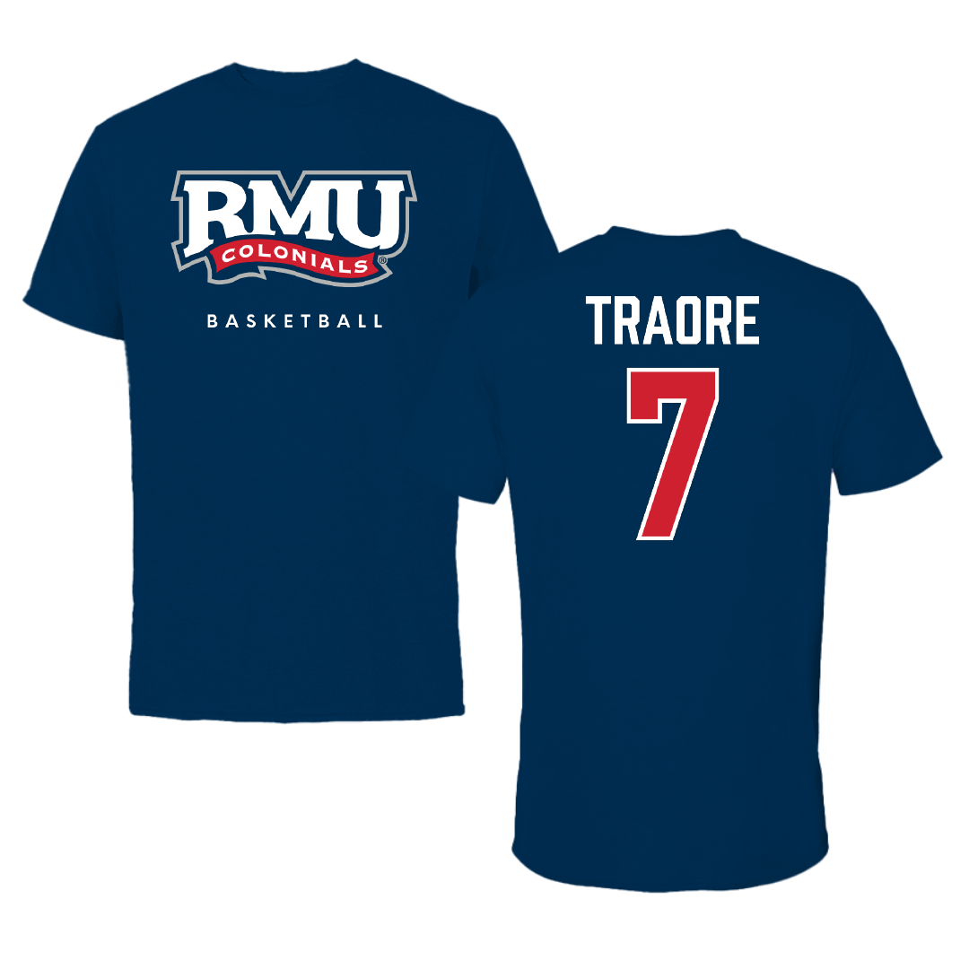 Robert Morris University Basketball Navy Performance Tee - #7 Myriam Traore