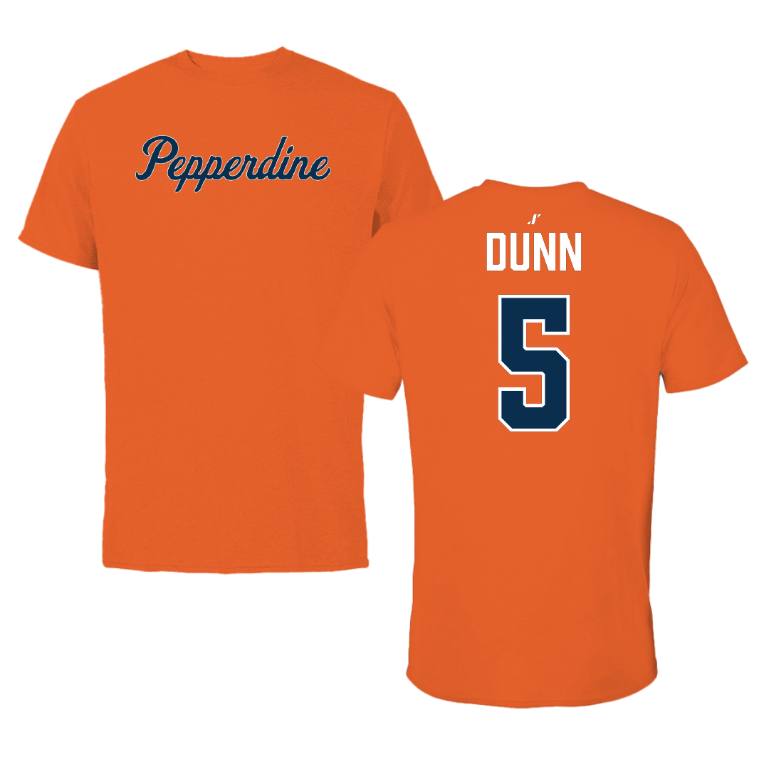 Pepperdine University Baseball Orange Tee - #5 Trey Dunn