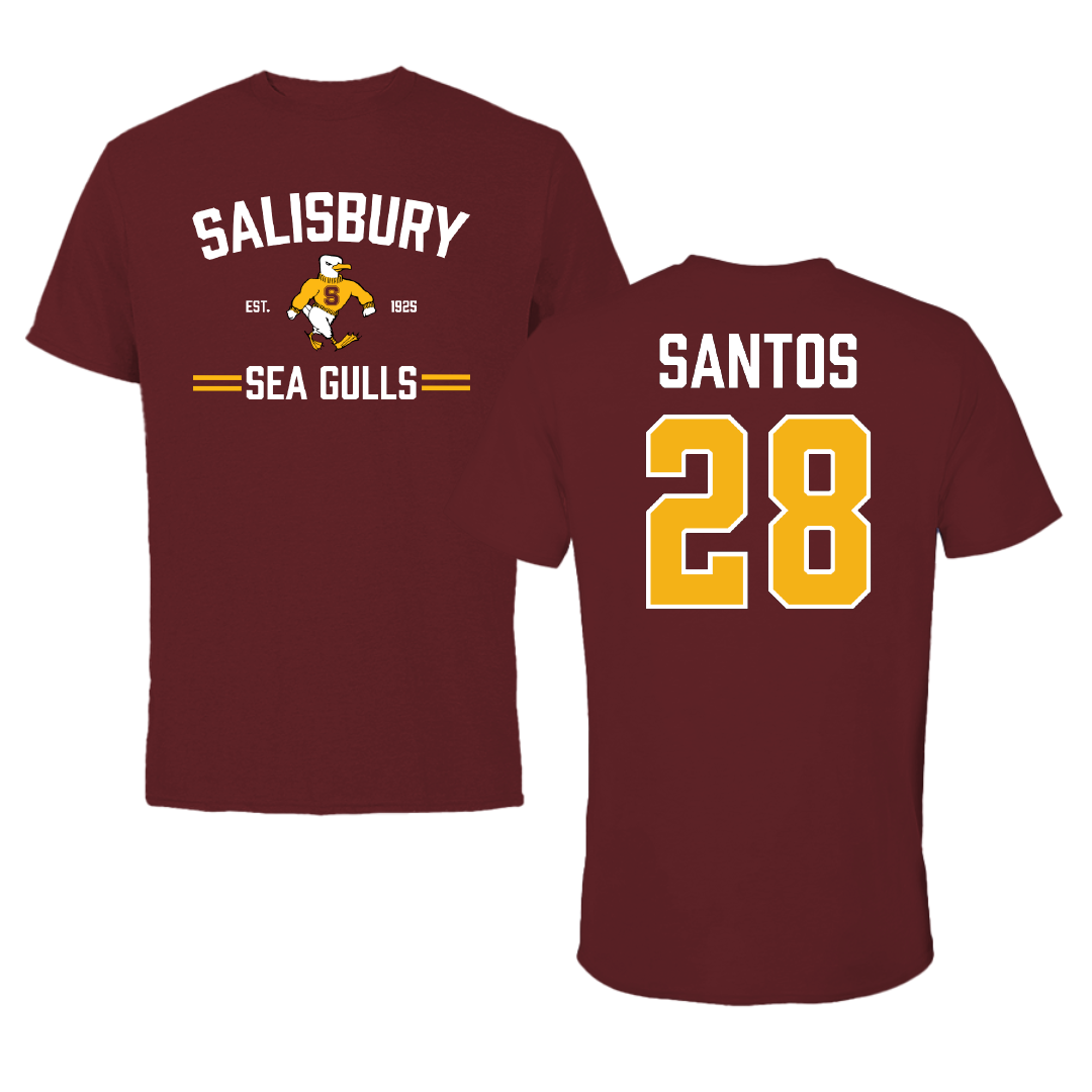 Salisbury University Soccer Maroon General Performance Tee - #28 Cooper Santos