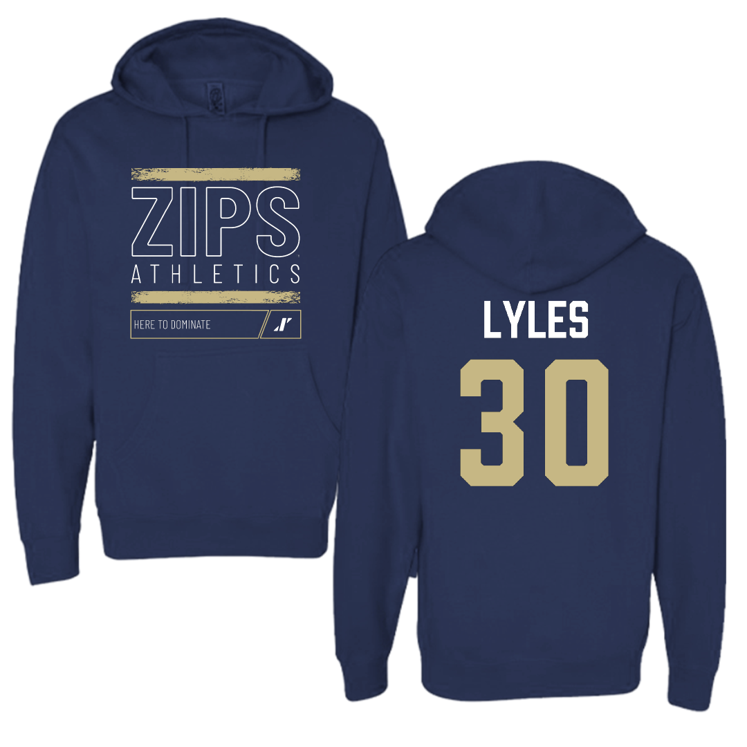 University of Akron Basketball (W) Navy Dominate Hoodie - #30 Caroline Lyles