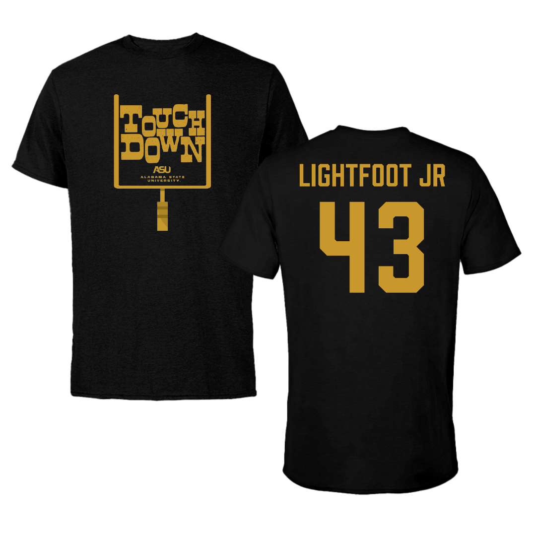 Alabama State University Football Black Touchdown Tee - #43 Terrell Lightfoot Jr