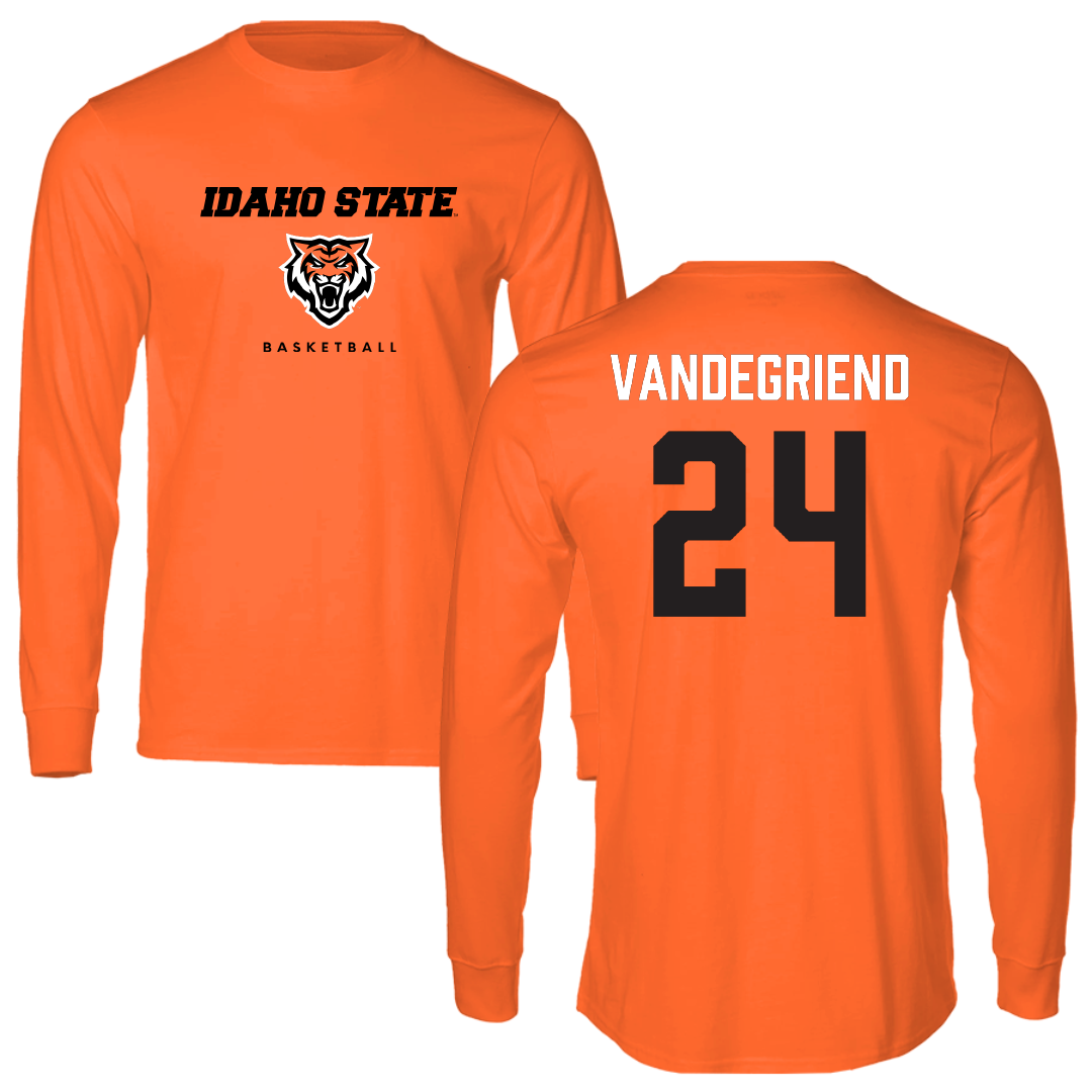 Idaho State University Basketball Orange Performance Long Sleeve - #24 Caleb VanDeGriend