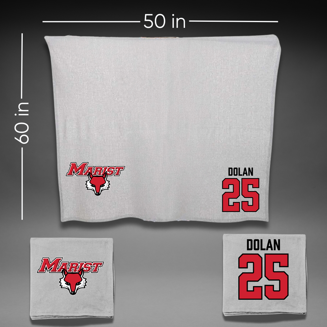 Marist University Lacrosse Gray Blanket - #25 Brady Dolan
