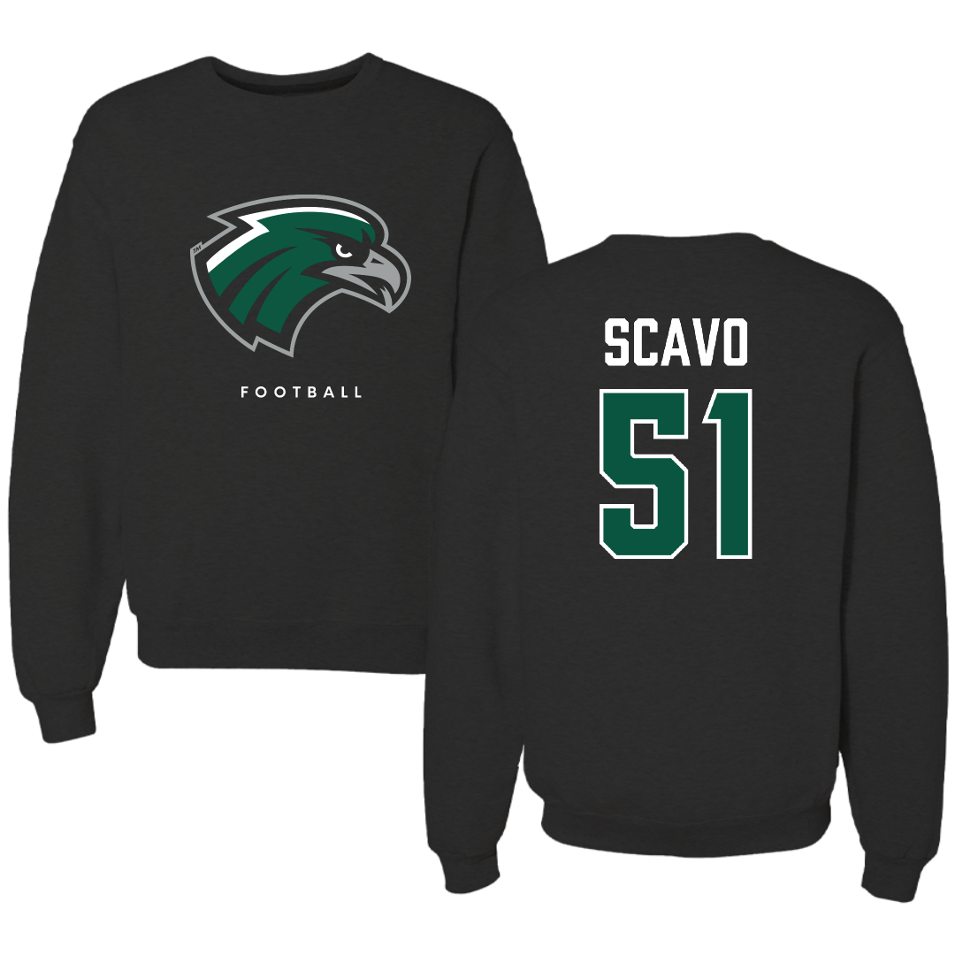 Northeastern State University Football Black Crewneck - #51 Anthony Scavo