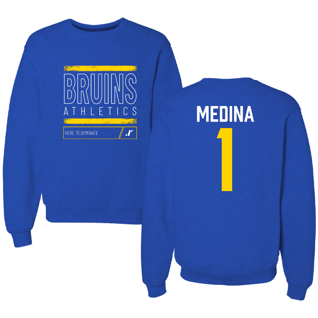 Salt Lake Community College Softball Blue Dominate Crewneck - #1 Irma Medina
