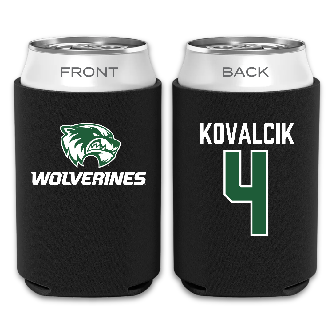 Utah Valley University Soccer Black Can Cooler - #4 Nathan Kovalcik