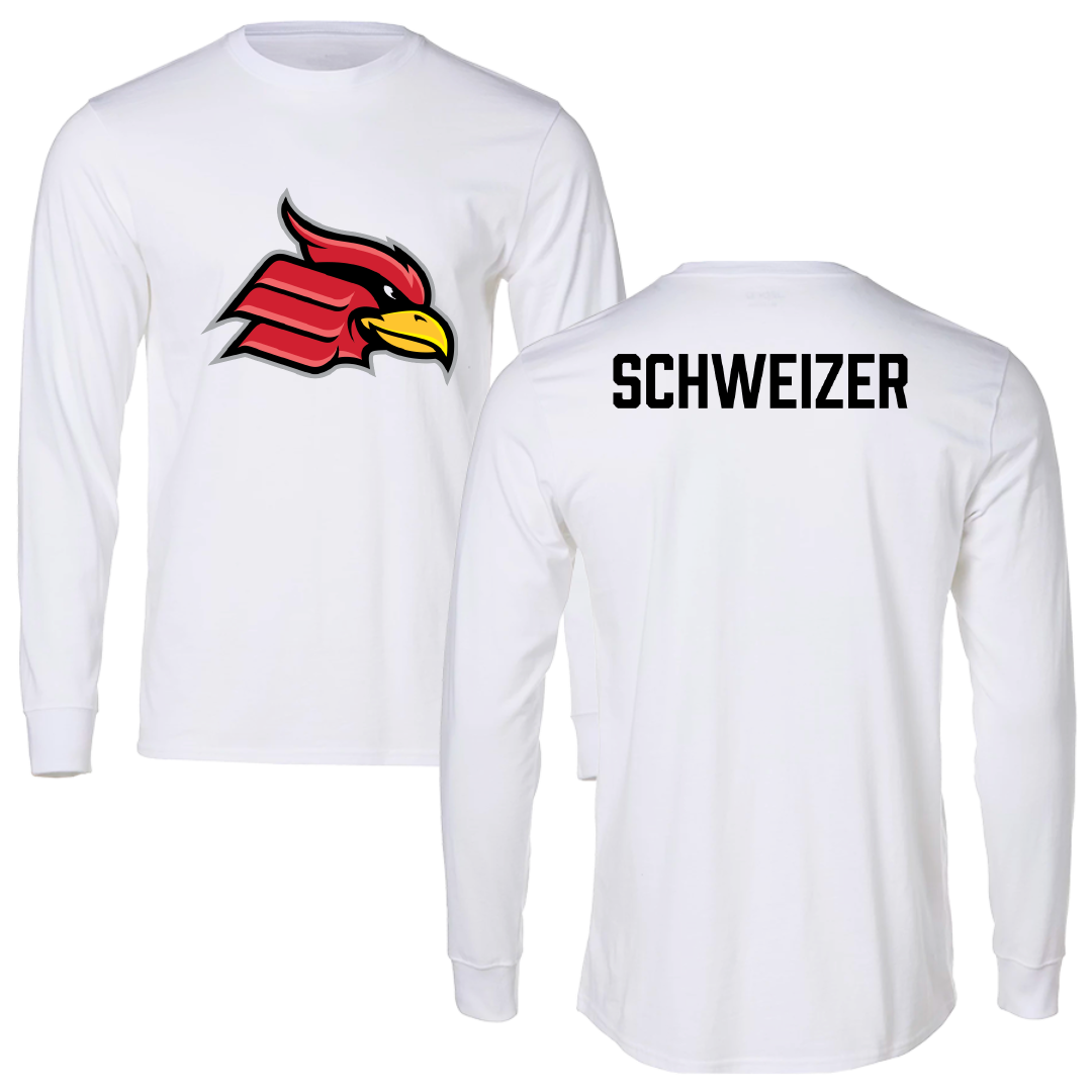 Wheeling University TF and XC White Performance Long Sleeve - Zach Schweizer