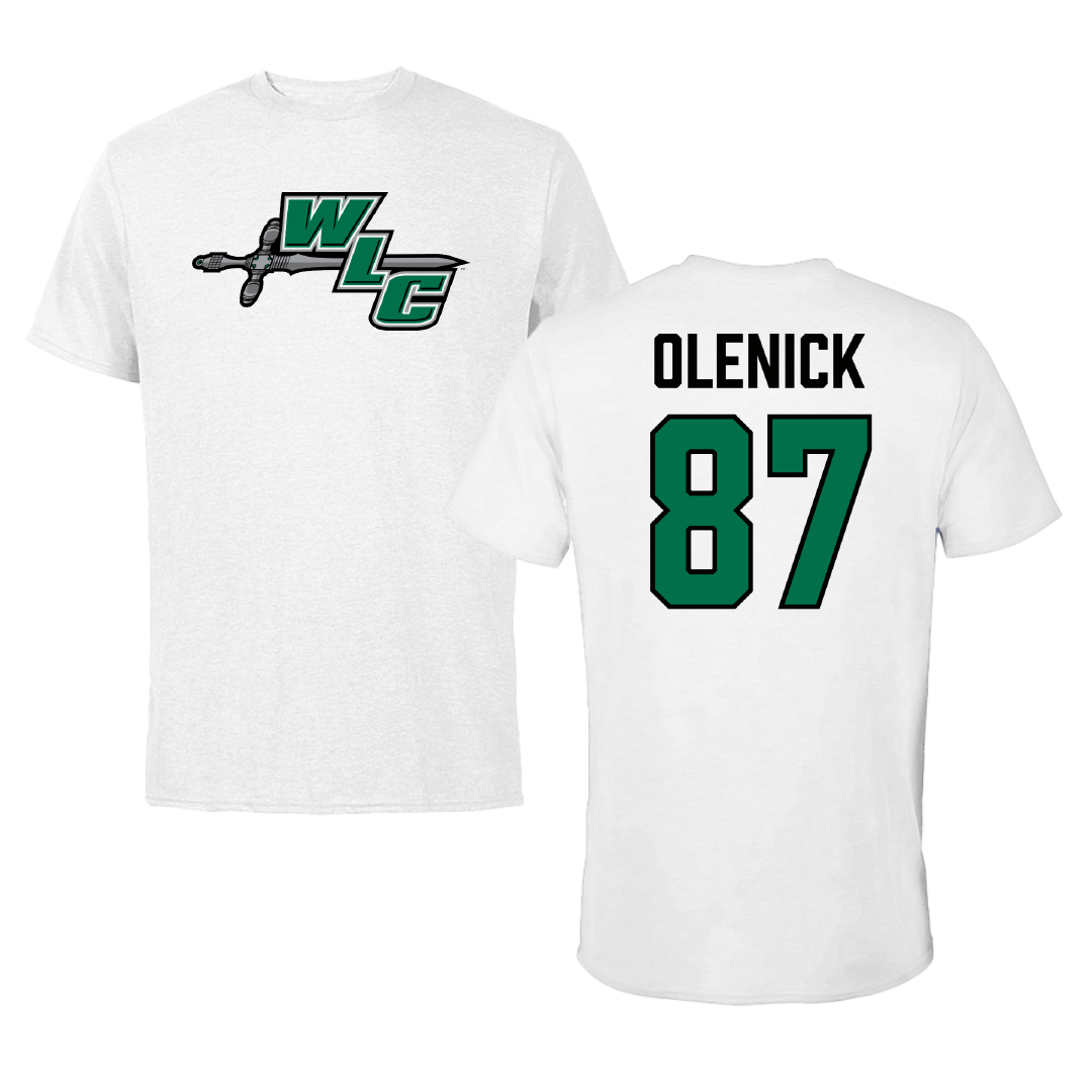 Wisconsin Lutheran College Football White Performance Tee - #87 Jonathan Olenick